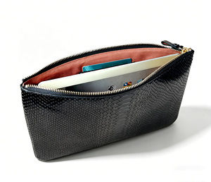 [Highly Recommended] High Quality Castello Cowhide Characters Printed Leather Tablet Utility <b>Zipped</b> <b>Pouch</b> Case Polyester Foil - Product Image 4