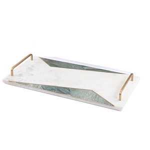 Plateau de service en marbre de style élégant pour une table de dîner luxueuse, créant une expérience de service sophistiquée. - Product Image 2