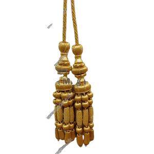 Borla de lingotes dorados con cordón para borlas de decoración Precio al por mayor Borlas de decoración de la casa - Product Image 1