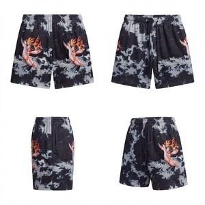 Shorts en maille pour homme 100% polyester, imprimé ange flamboyant, cordon de serrage, style décontracté, design par sublimation, respirant, séchage rapide - Product Image 6
