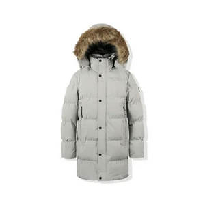 Chaqueta Parka cálida con capucha de invierno de longitud media para hombre con ribete de piel sintética extraíble Abrigo de hombre elegante y duradero para clima frío - Product Image 1