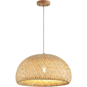 Lámpara Colgante de Bambú Tejido de 17.8 Pulgadas, Lámpara de Techo Colgante Hecha a Mano, Iluminación Rústica Ajustable para Cocina - Product Image 3