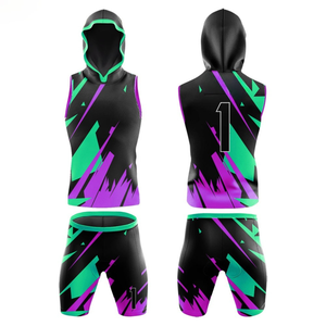 Uniformes de football 7v7 personnalisés pour hommes, imprimés par transfert thermique, séchage rapide, sans manches, respirants, vêtements de football américain, personnalisables OEM - Product Image 3