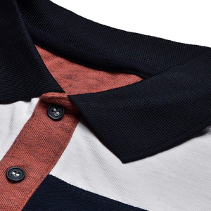 Créez votre propre logo, nouveau design, polos décontractés pour hommes, tricotés, imprimés sur le devant, couleur unie, respirants, en polyester/coton. - Product Image 3