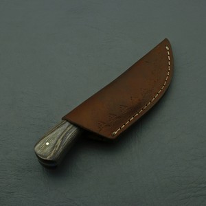 Couteau de Découpe à Lame Fixe Forgé sur Mesure EDC, Manche en Pakka, Étui en Cuir, OEM, Manche Plein, Couteau Utilitaire Compact pour le Camping - Product Image 2