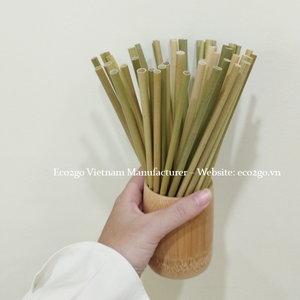 Pailles à boire en herbe du Vietnam, tiges végétales naturellement creuses pour boissons froides, jus, smoothies et cocktails - Product Image 2
