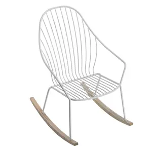 制造商现代白色侧摇椅钢金属餐网丝椅家用卧室家具