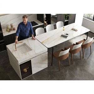 Angelo White Carreaux de pierre frittée haute brillance 1600x3200mm Marbre moderne pour extérieur Route Sous-sol Jardin Escalier pour murs - Product Image 1