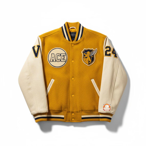 Custom Front Logo Breathable Men's Varsity <b>Jacket</b> with Finished Processing OEM Blank Solid Pattern - Product Image 5