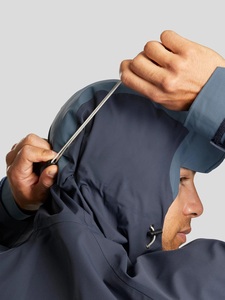 Veste imperméable à capuche pour homme, color-block, fermeture éclair sur le devant, style sportif, pour l'automne, coupe classique, en polyester. - Product Image 5