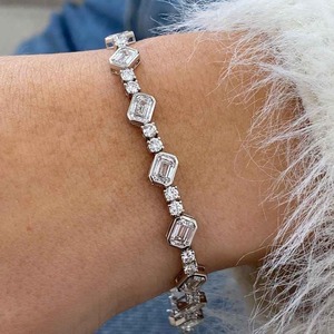 925 Sterling <b>Silver</b> Moissanite <b>Bracelet</b> Moissanite Diamond <b>Bracelet</b> Sterling <b>Silver</b> Moissanite Jewelry <b>Bracelet</b> For Womens - Product Image 3