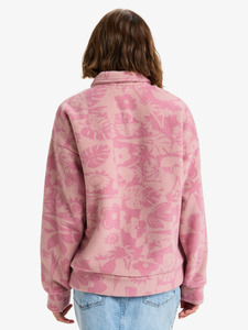 Sudadera con capucha de forro polar floral personalizada para mujer, con cremallera de un cuarto, estilo oversize, tipo Sherpa - Product Image 4