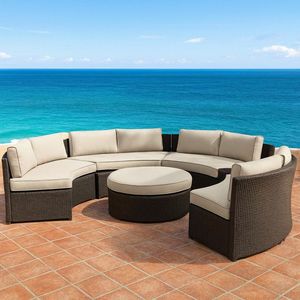 Ensemble de canapés d'extérieur en rotin PE durable avec coussins profonds, idéal pour les hôtels, les villas, les complexes hôteliers et les jardins privés - Product Image 3