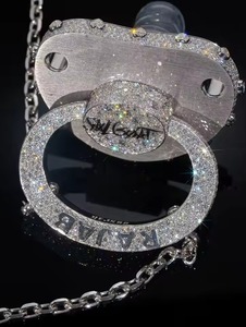 Cadena de Plata de Ley 925 con Diamantes de Imitación para Colgante de Chupete, para el Hijo Mayor, Estilo Hip Hop Rapper Bling - Product Image 2