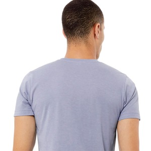 Camiseta de algodón para hombre, cuello redondo, color liso, manga corta, tejido de punto, corte regular, ligera, cómoda, informal, para uso diario, estilo urbano. - Product Image 2