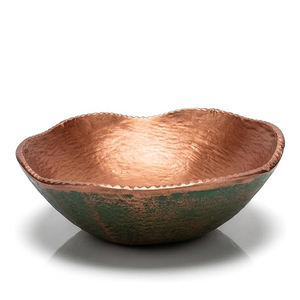 Bol rond décoratif en bronze rustique, 10 pouces (Bronze), fait main, en cuivre avec patine verte, bol décoratif vintage - Product Image 1