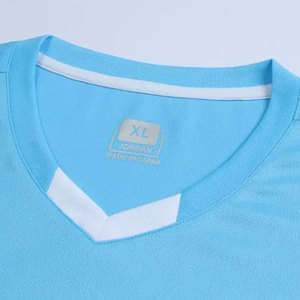 Conjunto de Fútbol para Hombre, Cuello en V, Color Azul Claro, Secado Rápido, Manga Corta, Uniforme de Poliéster de Color Sólido para Adultos, Todas las Temporadas - Product Image 6