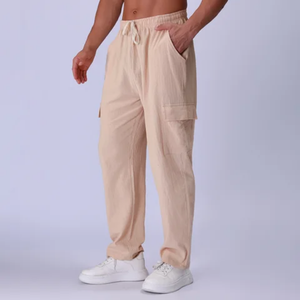 Jogging pour hommes légers et de haute qualité, avec logo personnalisé, coupe droite et bas ouvert, vente en gros - Product Image 2