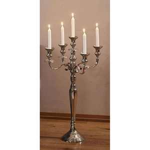 Candelabro Navideño Plateado en Níquel, Elegante Portavelas de Aluminio Fundido, Venta al Por Mayor de Portavelas - Product Image 3