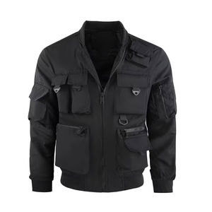 Veste cargo homme à bas prix, entièrement personnalisée, corps en laine, manches en cuir, avec broderie personnalisée, manteau pour homme - Product Image 1