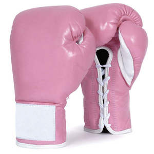 Gants de boxe en cuir blancs à doigts entiers avec rayures rouges et vertes, fermeture éclair et poignet auto-agrippant pour entraînement unisexe adulte - Product Image 3