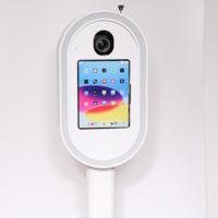 Machine photobooth portable en métal pour iPad avec éclairage annulaire pour mariage, capacité de 15 personnes, impression en libre-service pour événements de mariage