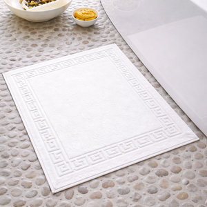 Tapis de bain moderne, écologique, couleur unie, imperméable, antidérapant, épais, 100% coton, 50x70cm, lavable en machine, antidérapant, en caoutchouc - Product Image 1