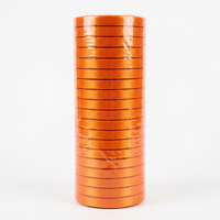 Ruban satiné orange simple face 6 mm 100 % polyester, vente directe usine, lot de 20 rouleaux de 8 mètres, pour artisanat d'automne, décoration citrouille, marque-pages
