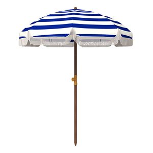 Ombrellone da Spiaggia Portatile con Strisce Blu e Borsa per il Trasporto, 6.2 Ventilatori e Volant, per Giardino e Viaggi - Product Image 4