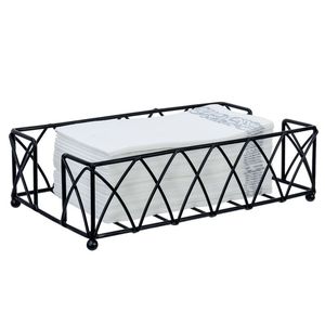 Porta Servilletas de Metal Negro Antideslizante, Diseño de Alambre Plano, Colgante, para Cocina, Hogar, Hotel, Porta Papel Decorativo - Product Image 4