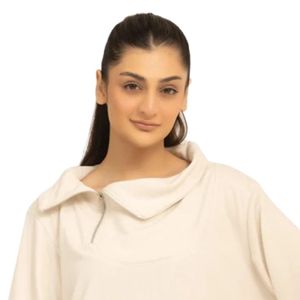 Women's Oversized Hooded Sweatshirt Long Sleeve <b>Cowl</b> <b>Neck</b> Relaxed Fit Solid Color Knitted Cotton Pullover Casual Top - Product Image 2