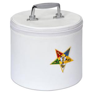 Estuche Premium para Sombrero Fez OES Blanco (Emblema Bordado a Mano) Estrella del Este – Caja de Almacenamiento y Exhibición Masónica - Product Image 6
