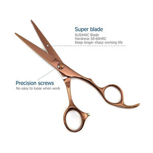 Tijeras de Peluquería Profesionales Nuevas de Acero Inoxidable de 5.5 Pulgadas con Anillo de Dedo Extraíble, Punta de Cuchilla Afilada y Logotipo Personalizado - Product Image 2