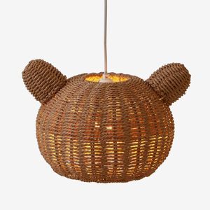 Lampe suspendue en jonc de mer pour chambre de bébé, lampe suspendue tissée naturelle, luminaire de plafond en fibre naturelle pour chambre à coucher et chambre d'enfant - Product Image 4