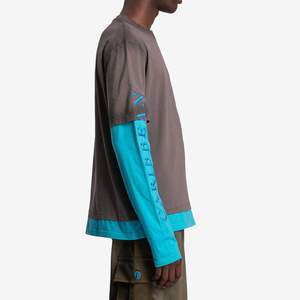 เสื้อยืดโออีเอ็มสีขาวประดับเพชรสองชั้นสำหรับผู้ชาย เสื้อยืดแขนสองชั้นประดับเพชร เสื้อยืดลำลองฤดูร้อนสำหรับผู้ชายประดับเพชร - Product Image 2