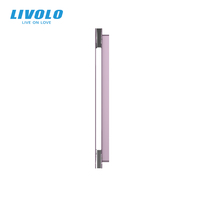 Livolo Standar EU 2 Gang Sakelar Sentuh Kristal Warna-warni Mewah Panel Kaca Warna Pink