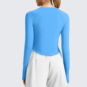 Haut de yoga respirant pour femmes, manches longues, séchage rapide, idéal pour le sport, la gym et l'entraînement. - Product Image 6