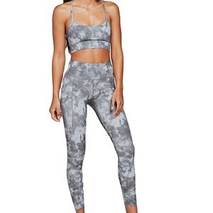 Ensemble de yoga imperméable 2 pièces pour femme grande taille, de haute qualité, pour le sport en extérieur et la gym (legging et soutien-gorge) - Product Image 1