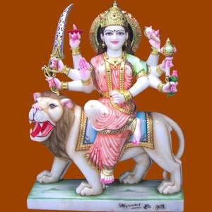 Makrana-estatua de mármol hecha a mano, estatua bonita de Durga Mata - Product Image 2