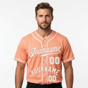 Custom Men's Orange Baseball Jersey <b>Short</b> Sleeve <b>Mesh</b> Breathable Button Front Team Name Print Regular Fit All Seasons Apparel - Product Image 1