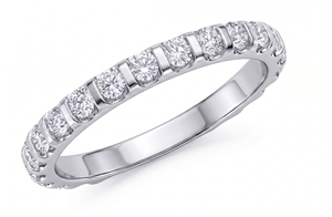 Anillo de Eternidad con Diamantes, Corte Brillante Redondo, Joyería Fina Clásica, Anillo de Compromiso, Diamantes Naturales y Cultivados en Laboratorio - Product Image 2