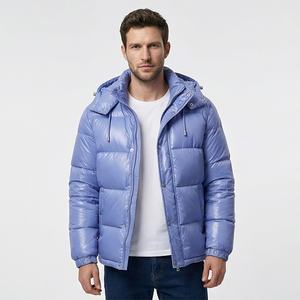 Veste matelassée confortable Xl pour hommes en microfibre douce légère et chaude avec col à capuche pour vêtements d'hiver décontractés pour hommes - Product Image 1
