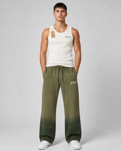 Wholesale Custom Washed Canvas Heavyweight Casual Men's Jogger Pants 100% Cotton Breathable Eco-Friendly Quick Dry <b>Drawstring</b> - Product Image 1