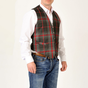 Mens Modern Tartan Check Vest Slim Fit Plaid Waistcoat For Office Wear Wedding Events Party Wear Business Casual Style Premium - Product Image 3