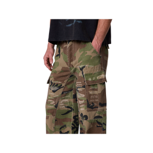Pantalon cargo camouflage pour homme, taille mi-haute, coupe ample, en denim de coton, style décontracté été/hiver, respirant avec plusieurs poches - Product Image 5