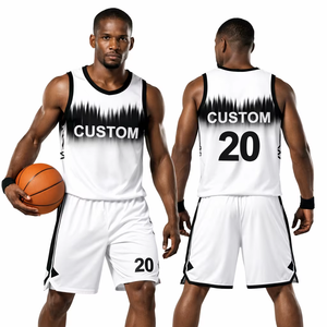 Ensemble de maillots de basket personnalisés 2 pièces, design de logo personnalisé, maillots sublimés pour équipe sportive - Product Image 4