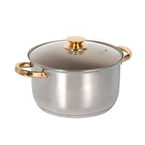 Casserole en granit antiadhésive avec couvercle en verre et poignée en bois, compatible induction, pour la cuisine - Product Image 4