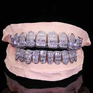 <b>Diamond</b> Grillz for <b>Teeth</b> Hip Hop Iced Out <b>Tooth</b> Jewelry Unisex Men Women Statement Dental Accessory Wholesale Manufacturer - Product Image 2