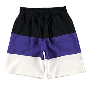 Pantaloncini da uomo color block a vita media con coulisse, casual, traspiranti, a pannelli, in felpa, verde, <span class=keywords><strong>nero</strong></span>, <span class=keywords><strong>bianco</strong></span> - Product Image 2