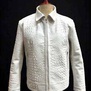 Chaqueta de Cuero de Invierno de Alta Calidad para Hombre, con Logotipo Frontal Personalizado, Impermeable y Cortavientos, Estilo Bomber - Product Image 1